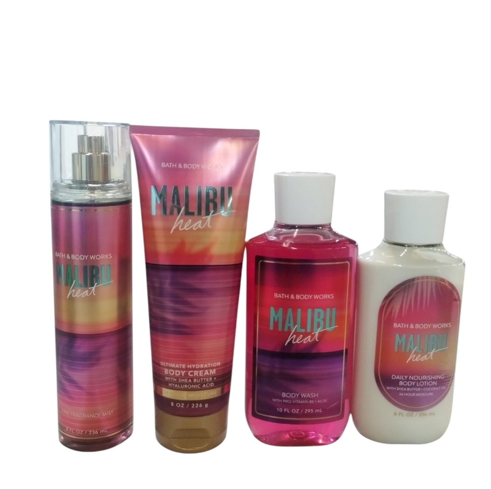 Bath and Body Works DISCONTINUED 4pcs MALIBU HEAT Mist, Gel, Cream‎ & Lotion